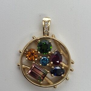 Custom Multi Stone & Diamond Pendant ( Candy)